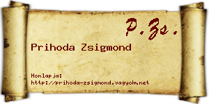 Prihoda Zsigmond névjegykártya